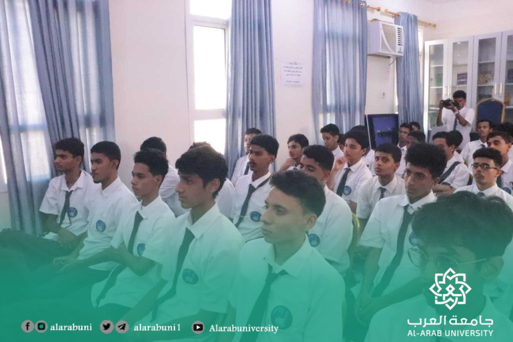 زيارة و محاضرة علمية لطلاب جامعة العرب قسم الذكاء الاصطناعي لطلاب الصف الثالث الثانوي بمدارس المعارف الحديثة
